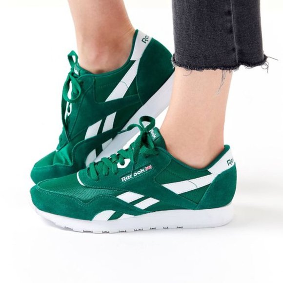 Iso Reebok Classic Nylon Sneakers Green 